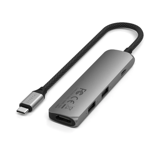 MULTIPUERTO SATECHI USB-C 4 EN 1 4K SPACE GRAY