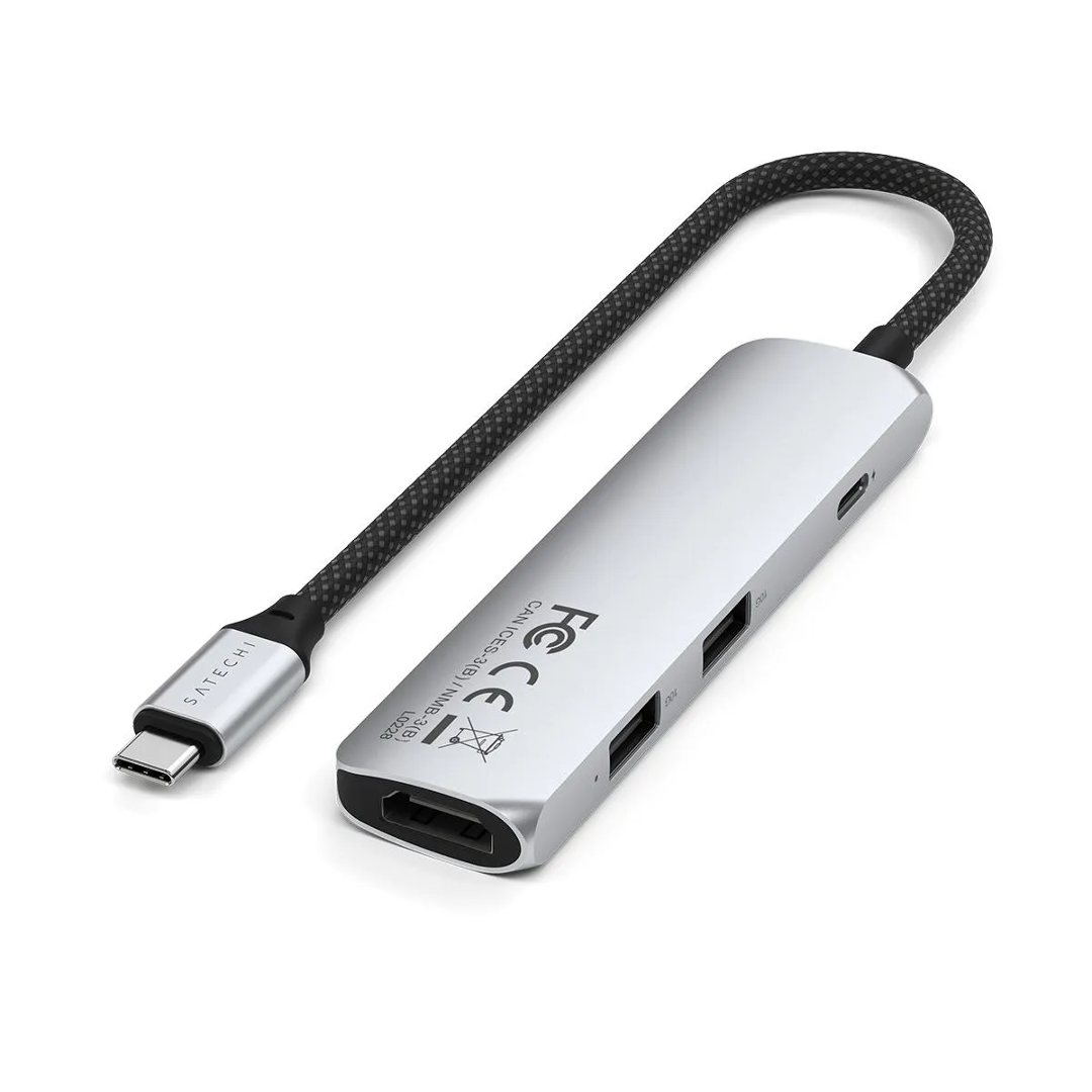 MULTIPUERTO SATECHI USB-C 4 EN 1 4K SILVER
