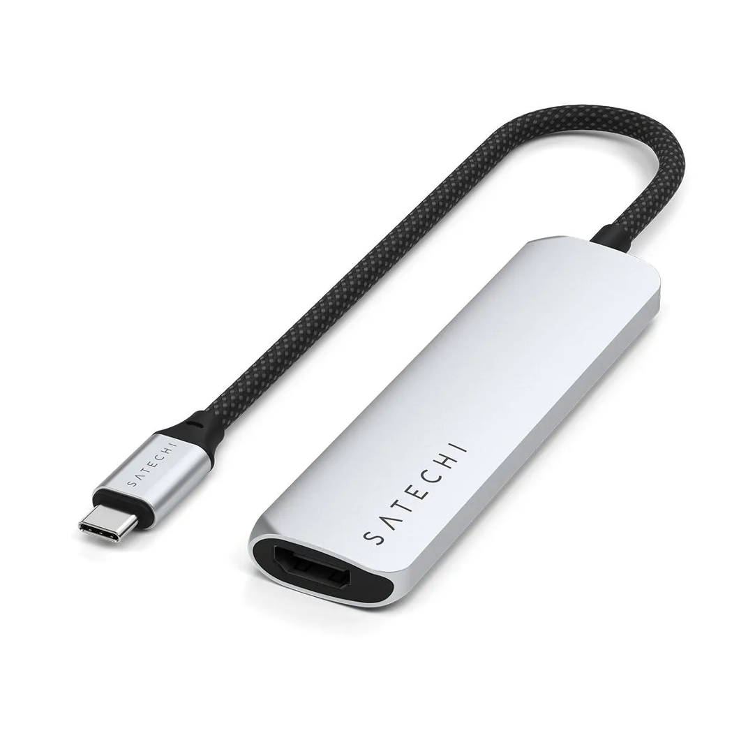 MULTIPUERTO SATECHI USB-C 4 EN 1 4K SILVER