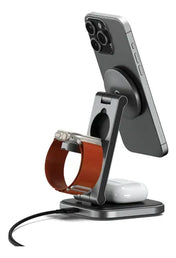 BASE DE CARGA SATECHI PLEGABLE 3 EN 1 QI2 MAGSAFE SPACE GRAY