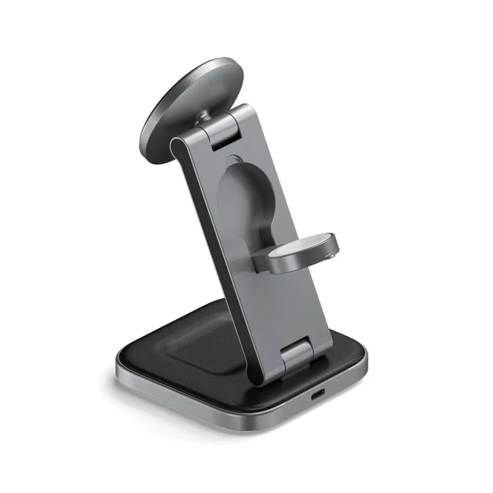 BASE DE CARGA SATECHI PLEGABLE 3 EN 1 QI2 MAGSAFE SPACE GRAY