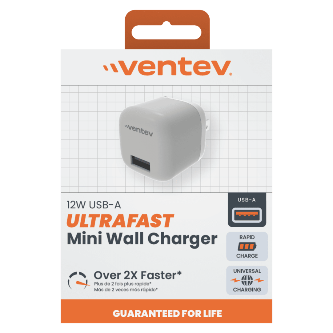 VENTEV 12W MINI WALL CHARGER USB-A GRAY