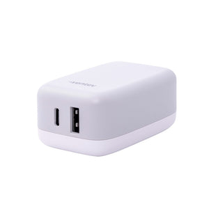 ADAPTADOR VENTEV DE PARED 27W 2 PUERTOS USB-A / USB-C WHITE