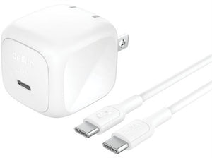 ADAPTADOR BELKIN DE PARED 45W USB-C + CABLE USB-C 60W WHITE