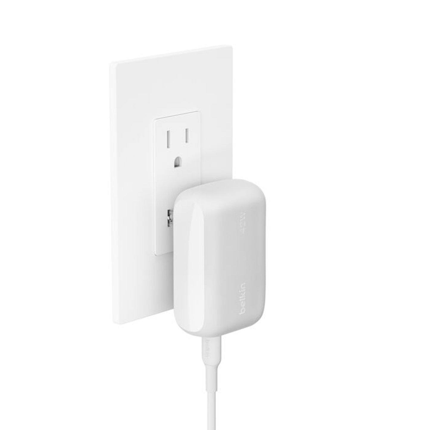 ADAPTADOR BELKIN PARED 42W 2 PUERTOS USB-A Y USB-C + CABLE USB-C