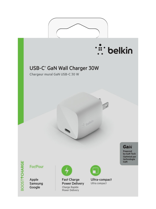 Belkin Cargador De Pared Usb-C De 30 W Para Carga Rápida Apple Iphone Y  Samsung Galaxy Series Funbu