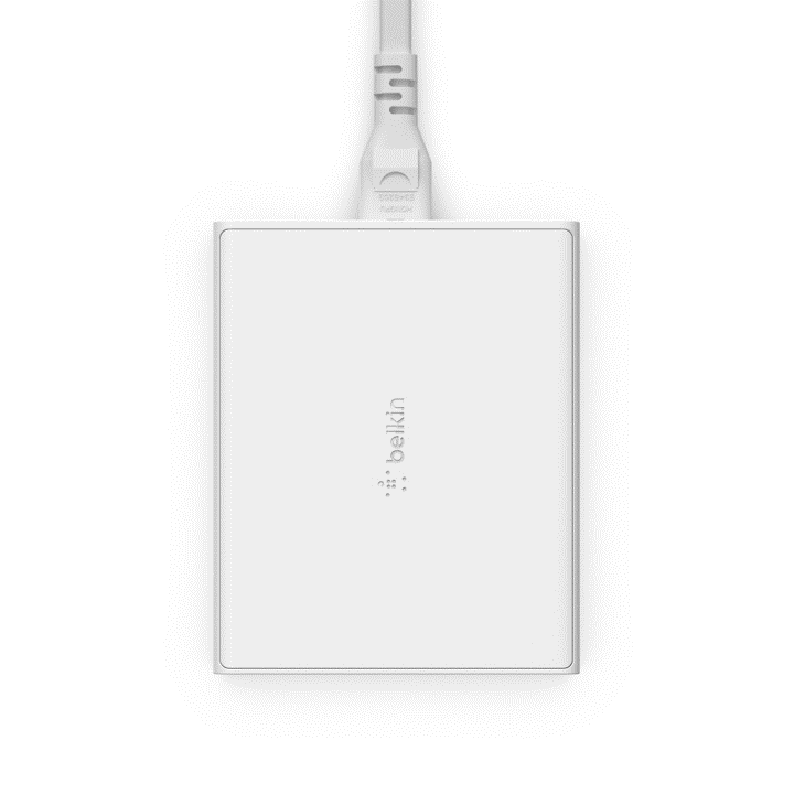 Cargador BELKIN GaN de 4 Puertos (2 USB-A / 2 USB-C) de 108W - Blanco