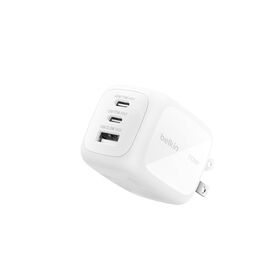 ADAPTADOR BELKIN DE PARED 100W 3 PUERTOS USB-C USB-A WHITE