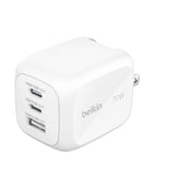 ADAPTADOR BELKIN DE PARED 70W 2 PUERTOS USB-C USB-A WHITE