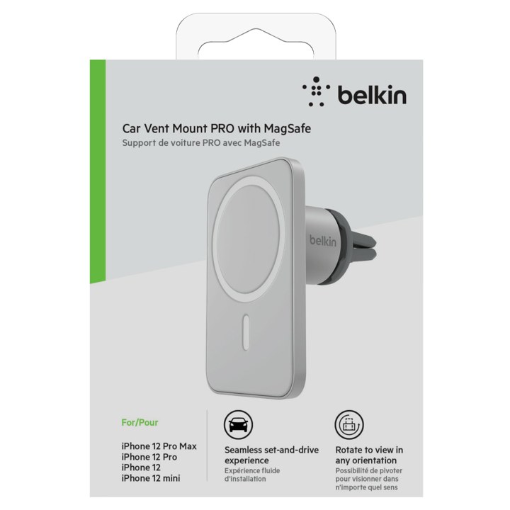 Soporte Para Carro Belkin Magsafe Compatible Para Serie iPhone 12 / 13 / 14 - Gris