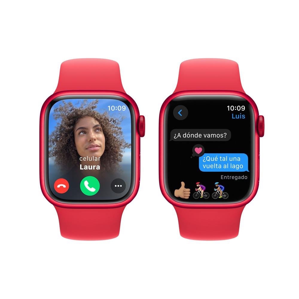 Apple Watch Series 9 GPS • Caja de aluminio (PRODUCT)RED de 41 mm • Correa deportiva (PRODUCT)RED - M/L