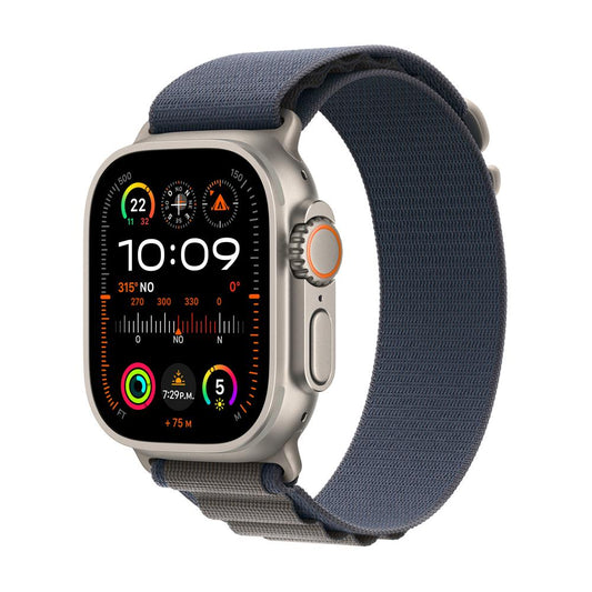 Apple Watch Ultra 2 GPS + Cellular • Caja de titanio de 49 mm • Correa Alpine azul - L