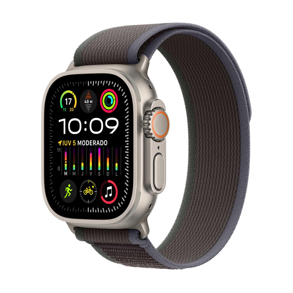 Apple Watch Ultra 2 GPS + Cellular • Caja de titanio de 49 mm • Correa Trail azul/negra - M/L