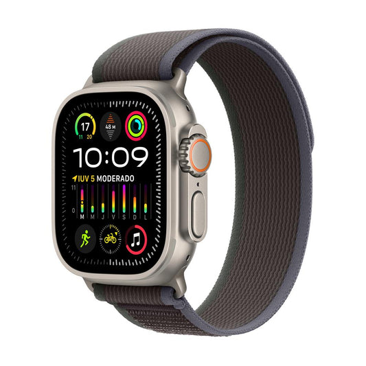 Apple Watch Ultra 2 GPS + Cellular • Caja de titanio de 49 mm • Correa Trail azul/negra - S/M