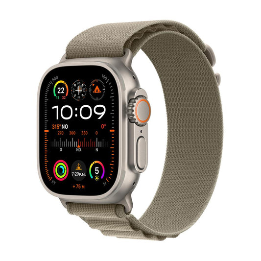 Apple Watch Ultra 2 GPS + Cellular • Caja de titanio de 49 mm • Correa Alpine verde oliva - S