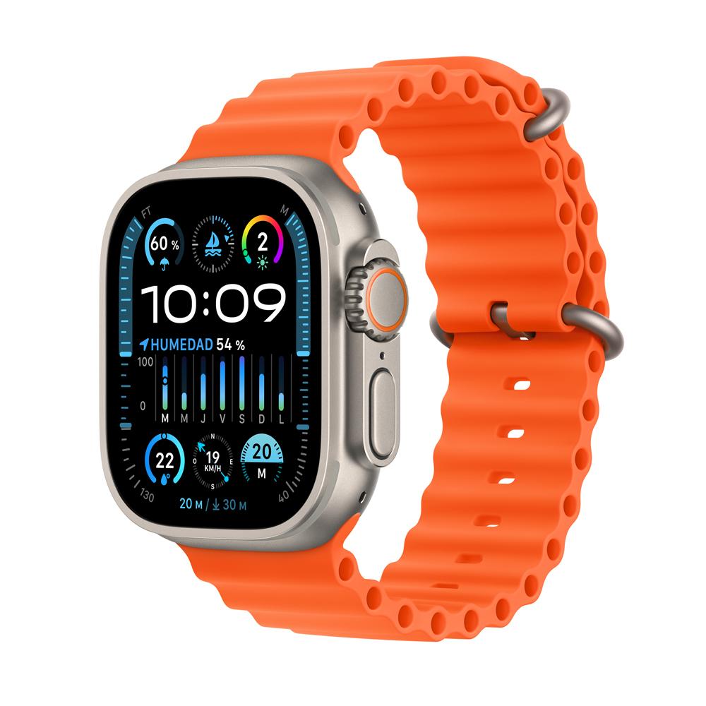 Apple Watch Ultra 2 GPS + Cellular • Caja de titanio de 49 mm • Correa Ocean naranja