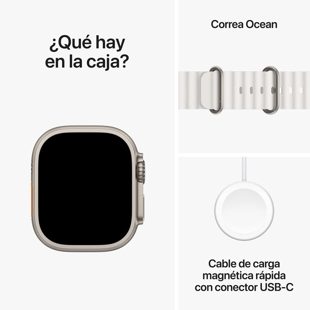 Apple Watch Ultra 2 GPS + Cellular • Caja de titanio de 49 mm • Correa Ocean blanca