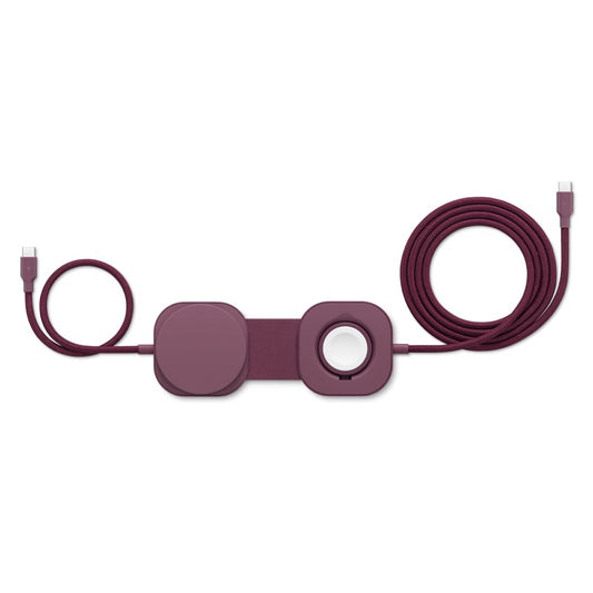 CABLE DE CARGA ZENS USBC TO USBC 3 EN 1 CARGA MAGSAFE CHERRY
