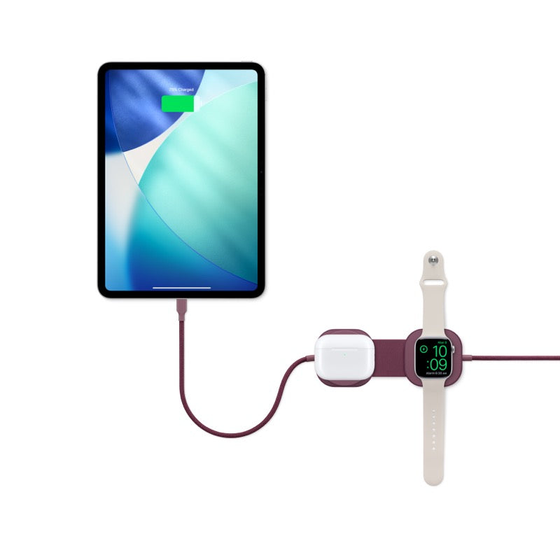 CABLE DE CARGA ZENS USBC TO USBC 3 EN 1 CARGA MAGSAFE CHERRY