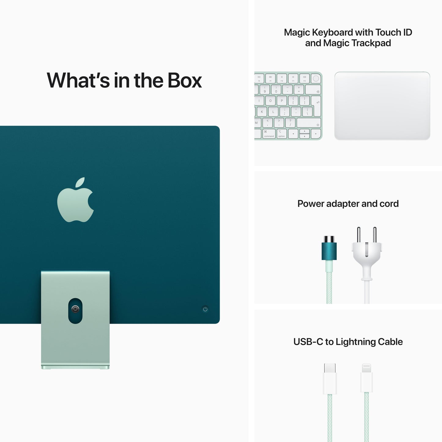 iMac con pantalla Retina 4,5K de 24 pulgadas: Chip M1 de Apple con CPU de ocho núcleos y GPU de ocho núcleos, 512 GB SSD - Verde