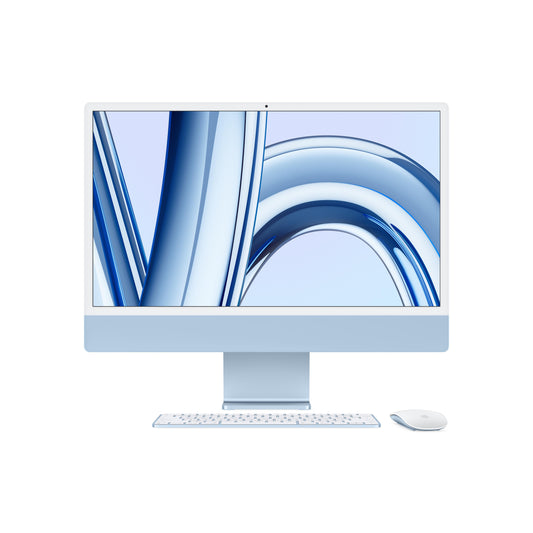 iMac con pantalla Retina 4,5K de 24 pulgadas: Chip M3 de Apple con CPU de 8 núcleos y GPU de 8 núcleos, 256 GB SSD - Azul