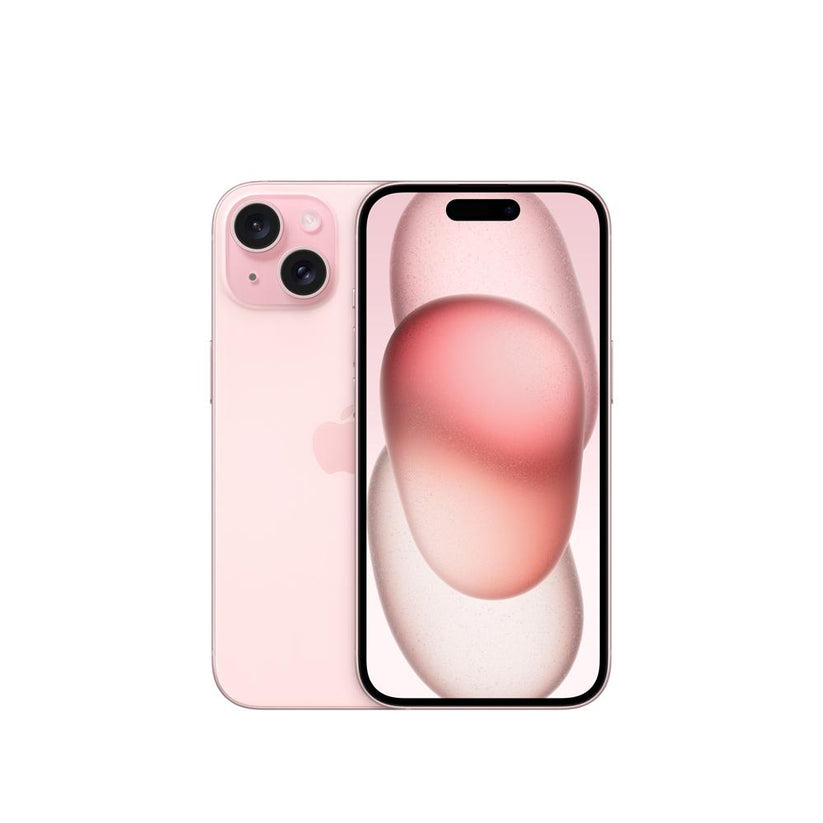 iPhone 15 rosado pantalla y camara