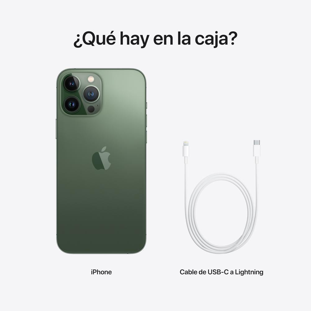 iPhone 13 Pro Max verde con pantalla ProMotion y sistema de cámara avanzado