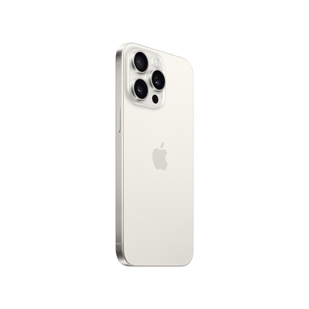 Laterales y parte trasera de iPhone 15 Pro Max Titanio Blanco 256GB en Mac Center