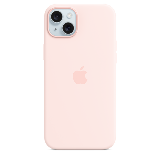 Funda de silicón con MagSafe para el iPhone 15 Plus - Rosa claro