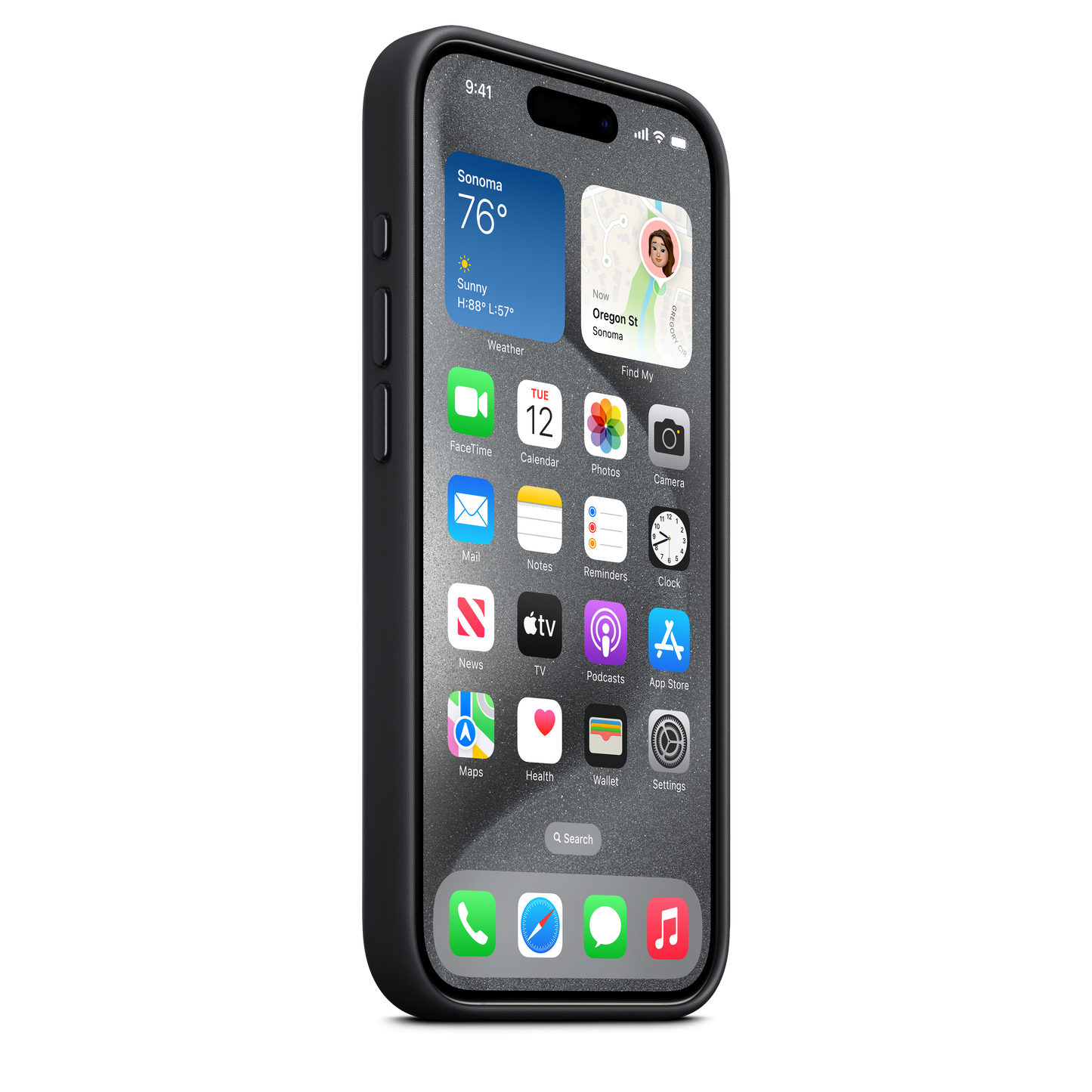 Funda de FineWoven con MagSafe para el iPhone 15 Pro - Negro
