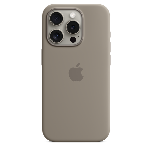 Funda de silicón con MagSafe para el iPhone 15 Pro - Color arcilla