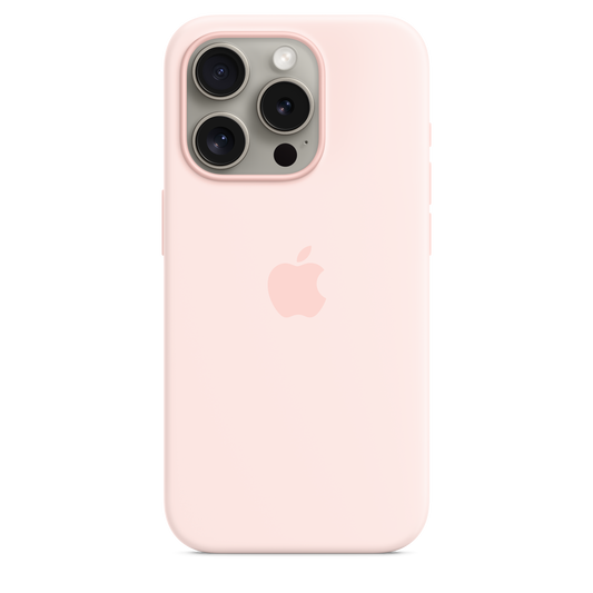 Funda de silicón con MagSafe para el iPhone 15 Pro - Rosa claro