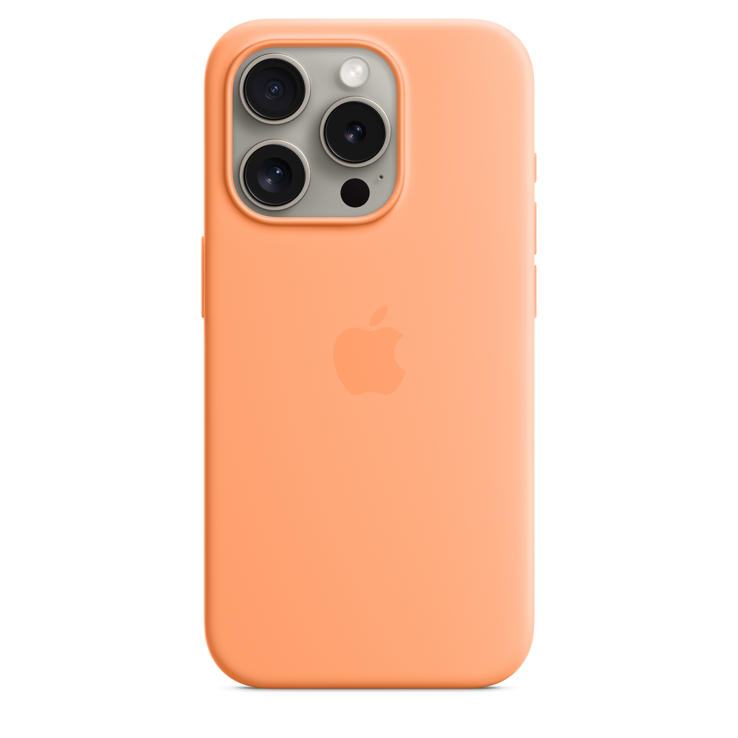 Funda de silicón con MagSafe para el iPhone 15 Pro - Color naranjada