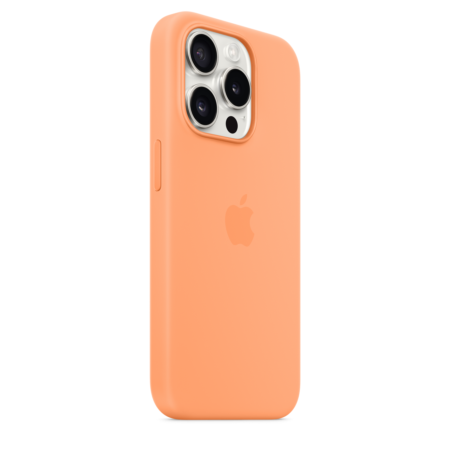 Funda de silicón con MagSafe para el iPhone 15 Pro - Color naranjada