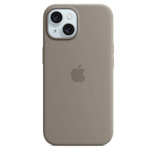 Funda de silicón con MagSafe para el iPhone 15 - Color arcilla