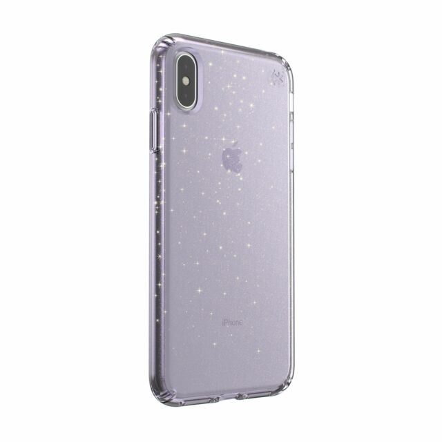 Case Speck Presidio Clear+ Glitter Para iPhone XS Max -  Brillo de oro/Geoda morada
