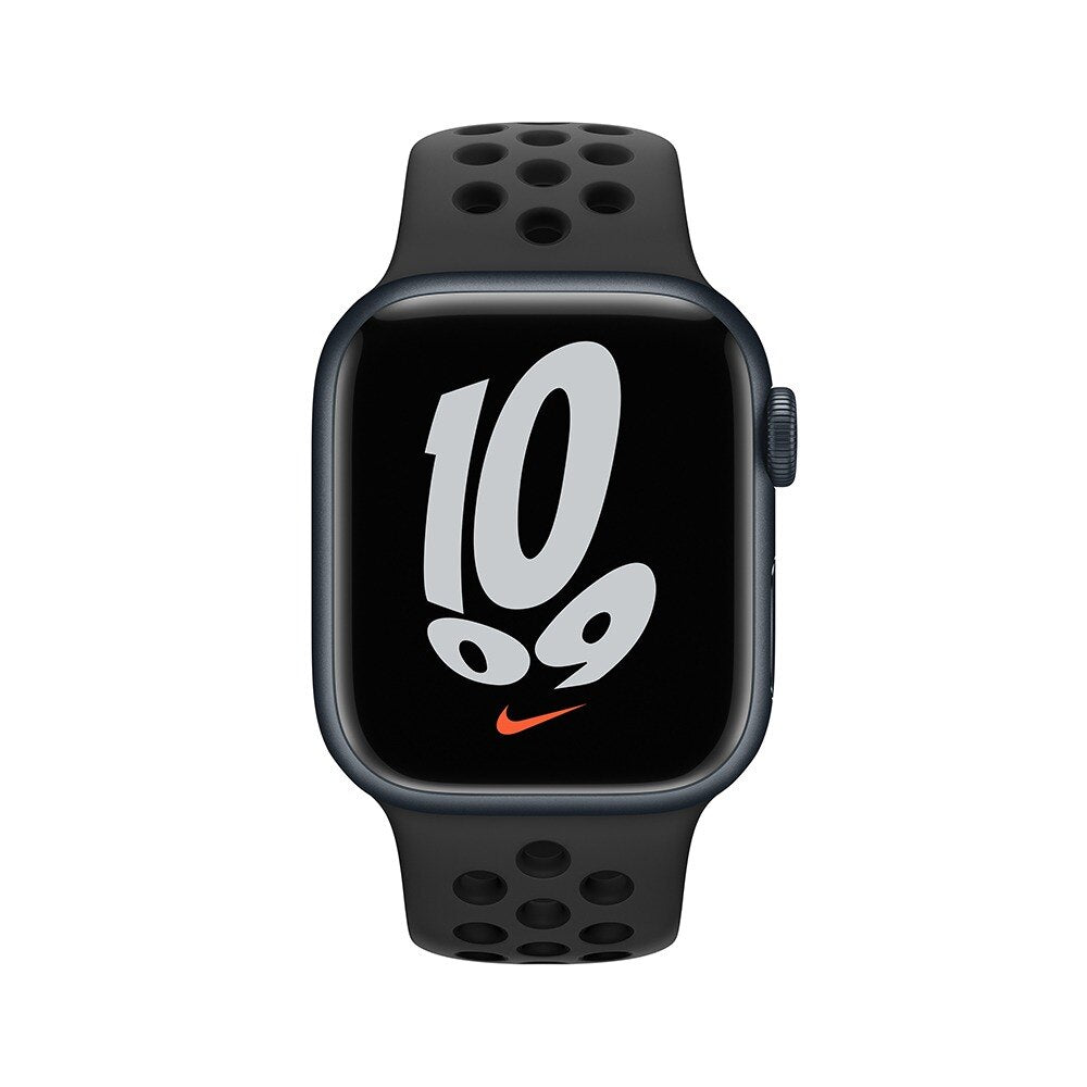Apple Watch Nike Series 7 (GPS + Cellular) de 45 mm - Talla única - Caja de aluminio en color medianoche - Correa Nike Sport antracita/negra