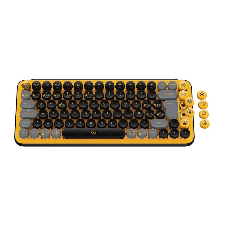 TECLADO LOGITECH POP KEYS WIRELESS BT - AMARILLO/NEGRO