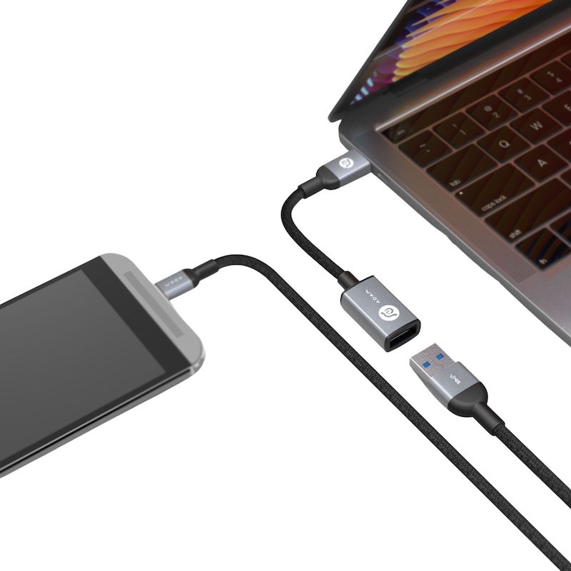 Adaptador Adam Elements CASA F13 USB-C a USB-A - Gris