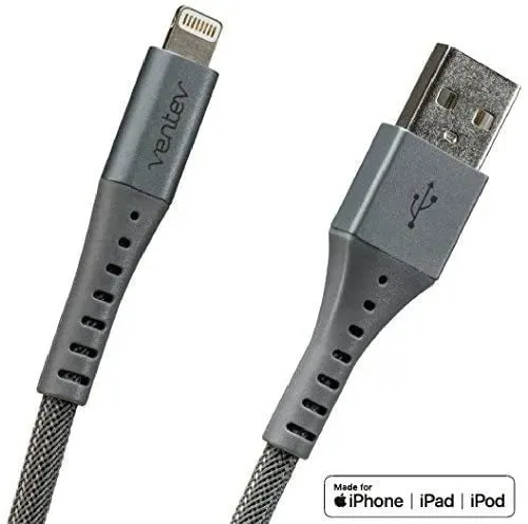 Cable de aleación Ventev USB-C a Lightning de 10 pies - Acero