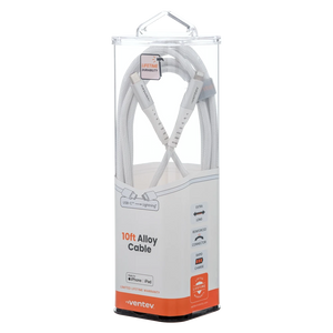 Cable de aleación Ventev USB-C a Lightning de 10 Pies - Blanco