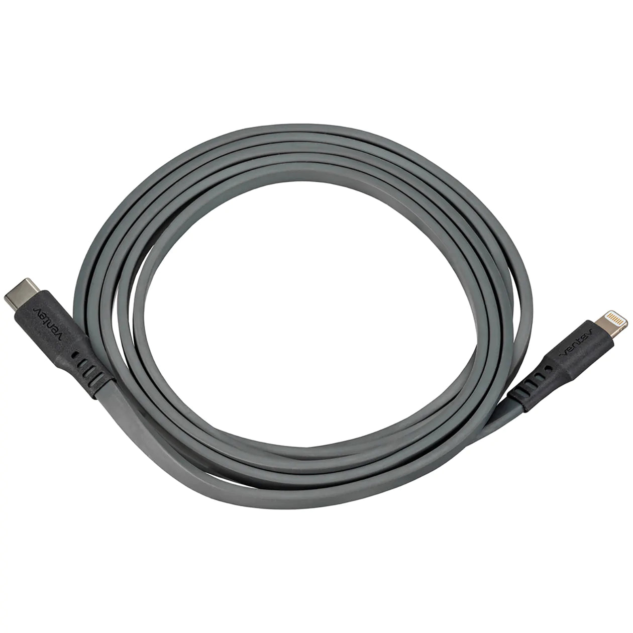 CABLE VENTEV PLANO CHARGESYNC USB-C A LIGHTNING 1 MT - GRIS