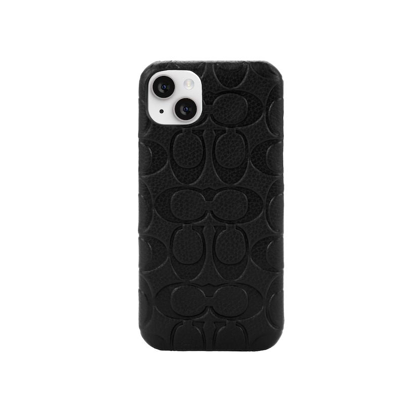 Case Coach Slim Envoltura De Cuero En Relieve Para iPhone 14 Plus- Negro