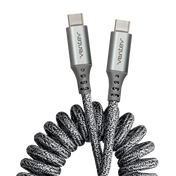 ventev - chargesync helix coiled usb c to usb type c cable 3ft -