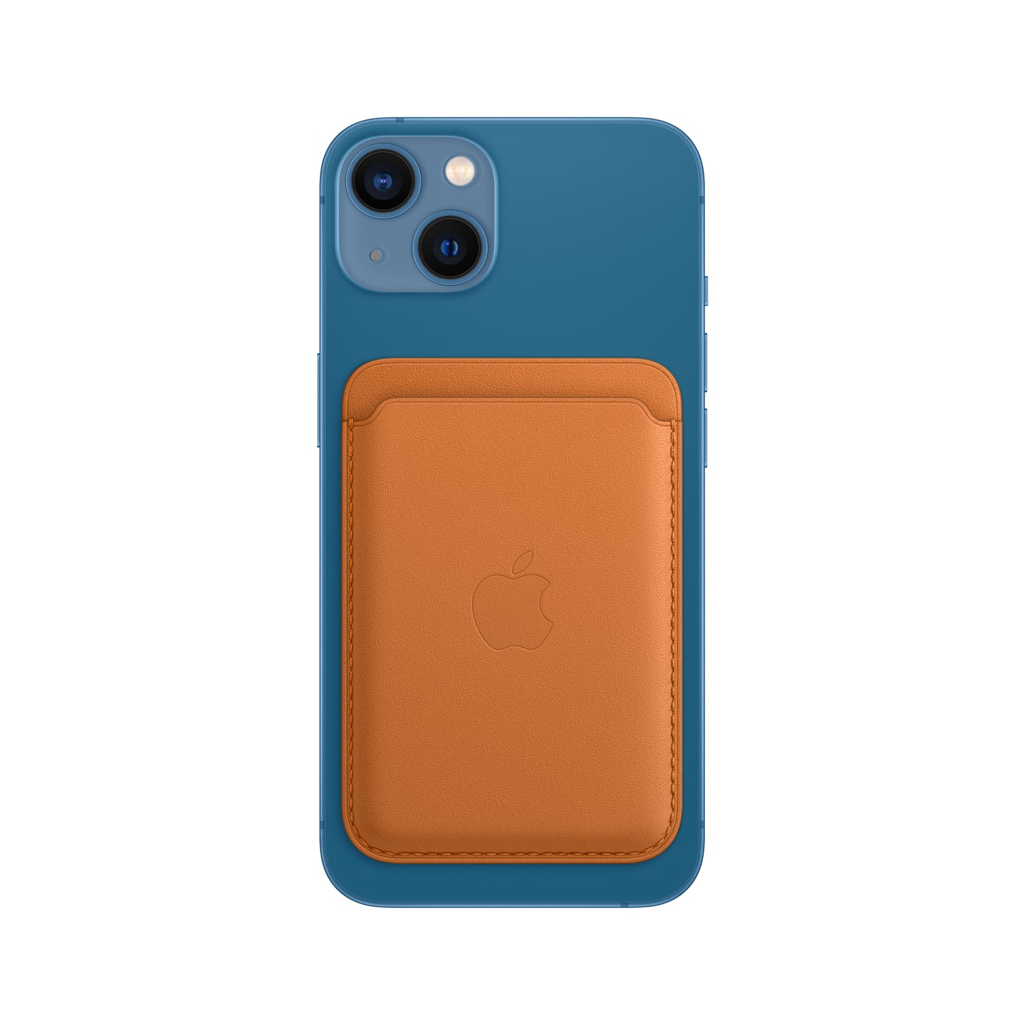 Cartera de piel con MagSafe naranja para iPhone - Funda de