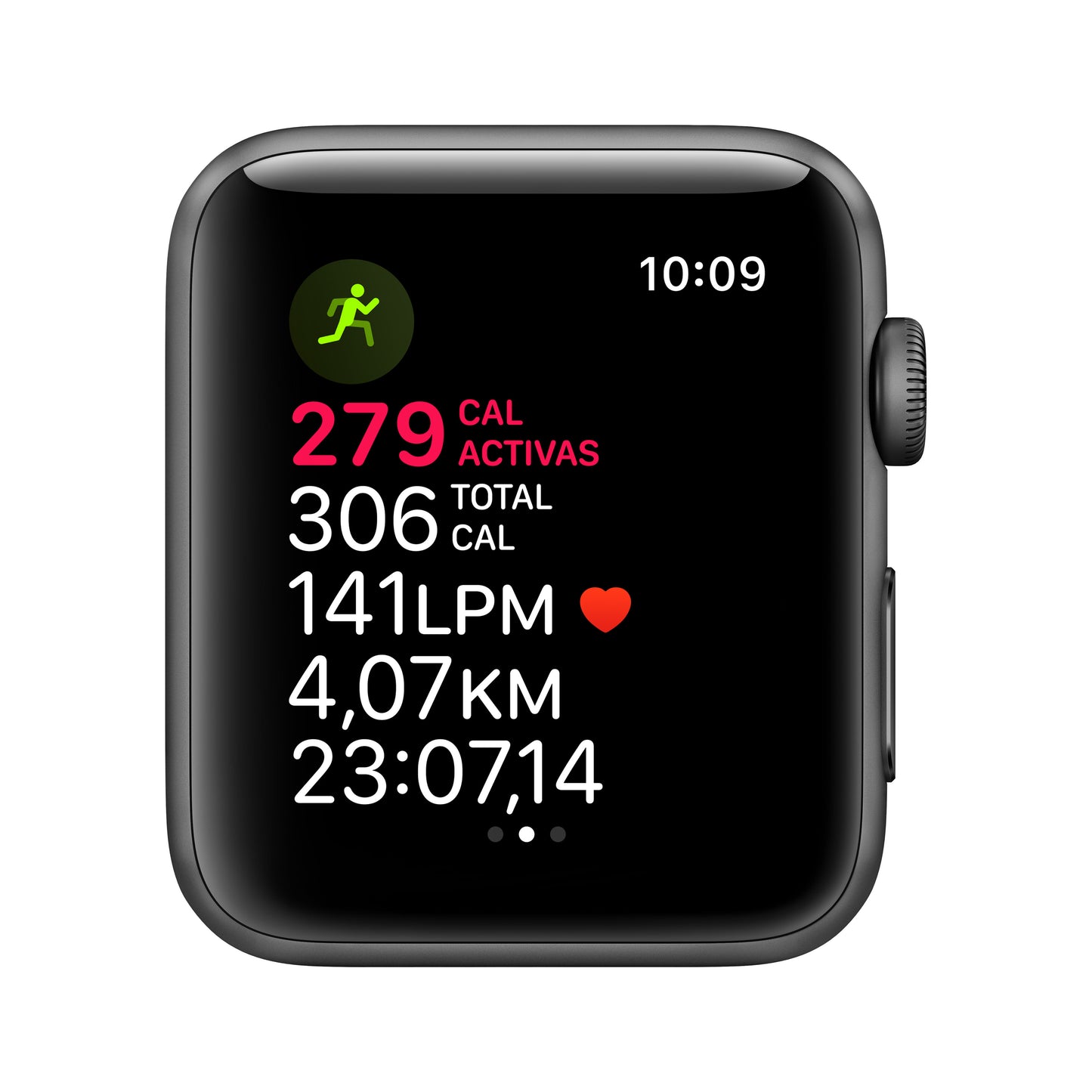 Apple Watch Series 3 (GPS) con caja de 42 mm de aluminio en gris espacial y correa deportiva negra