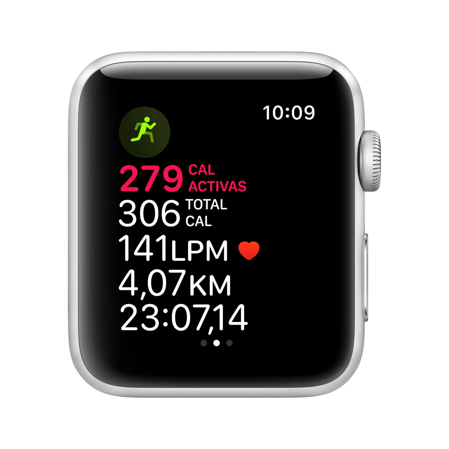 Apple Watch Series 3 (GPS) con caja de 42 mm de aluminio en plata y correa deportiva blanca