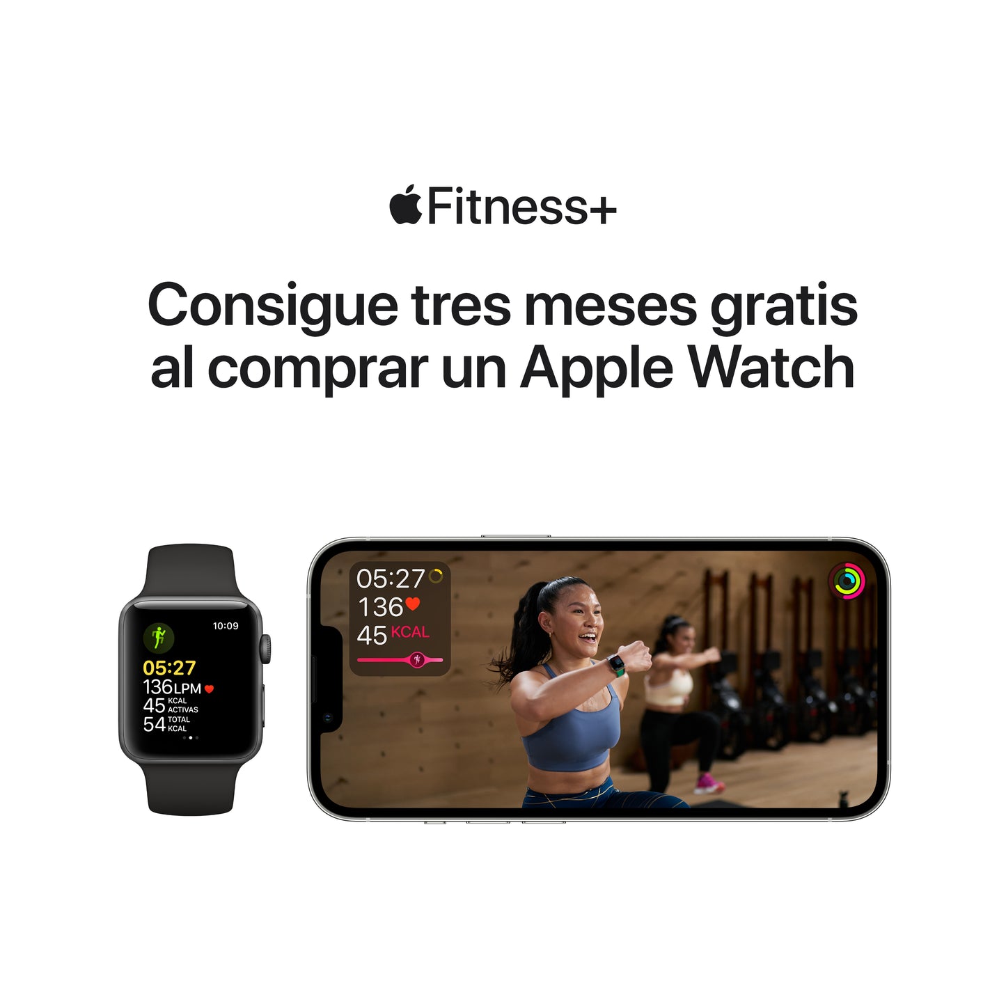 Apple Watch Series 3 (GPS) con caja de 42 mm de aluminio en plata y correa deportiva blanca