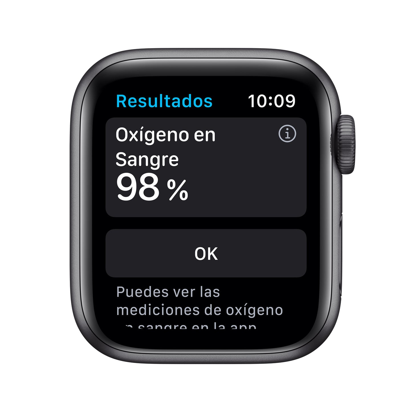 Apple Watch Series 6 (GPS) - Caja de aluminio en gris espacial de 40 mm - Correa deportiva negra - Talla única
