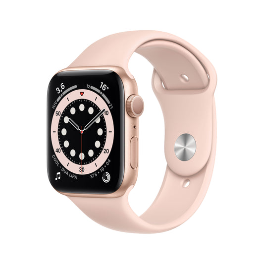 Apple Watch Series 6 (GPS) - Caja de aluminio en oro de 44 mm - Correa deportiva rosa arena - Talla única